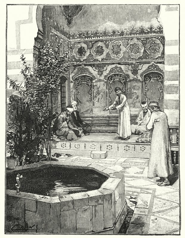 Misafirleri bir levanda kabul etmek, Şam (litho) by Henry Andrew Harper