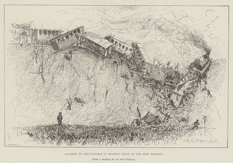 Azak Demiryolunda Rusya İmparatoru Treninde Kaza by Henry Charles Seppings Wright