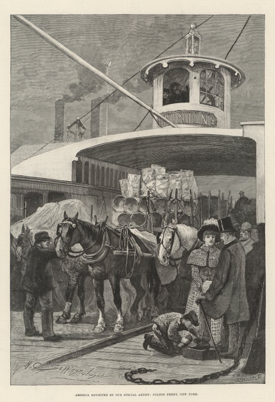 Amerika Özel Sanatçımız tarafından tekrar ziyaret edildi, Fulton Ferry, New York by Henry Charles Seppings Wright