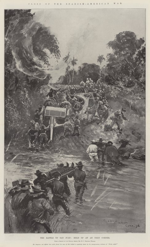 İspanyol-Amerikan Savaşı'nın kapanışı, San Juan Savaşı, Çirkin Bir Köşede düzenlendi by Henry Charles Seppings Wright