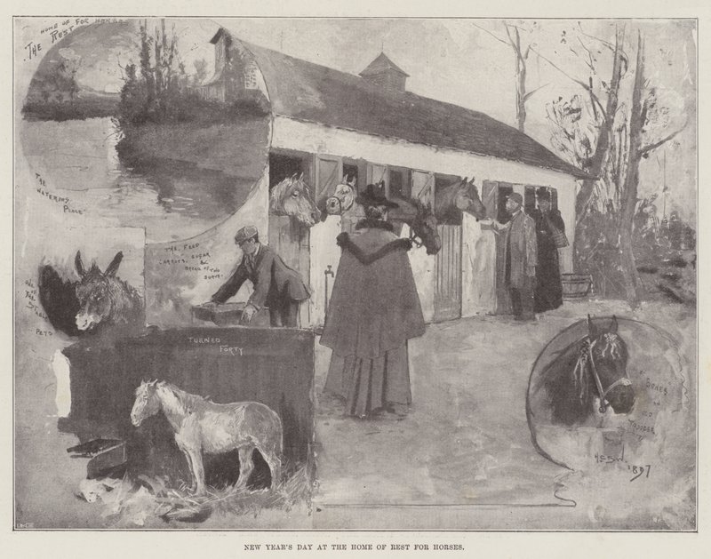 Atların Dinlenme Evinde Yılbaşı Günü by Henry Charles Seppings Wright