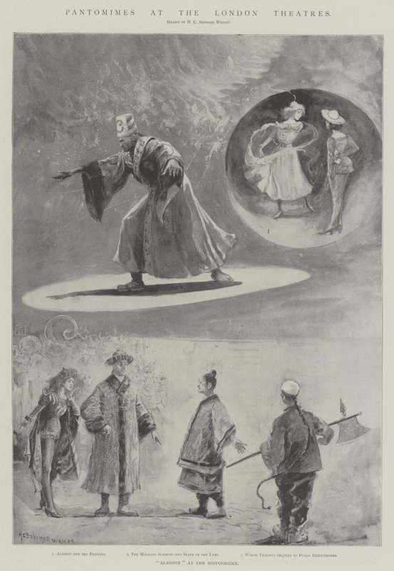 Londra Tiyatrolarında Pantomimler (lito) by Henry Charles Seppings Wright