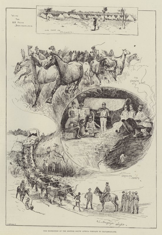 İngiliz Güney Afrika Şirketi'nin Matabeleland'a Seferi by Henry Charles Seppings Wright