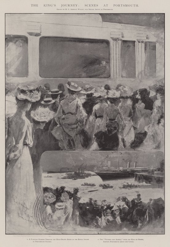 Kralın Yolculuğu, Portsmouth Sahneleri by Henry Charles Seppings Wright