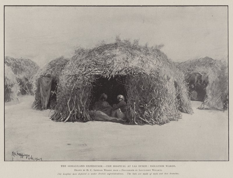 Somaliland Seferi, Las Durie'deki Hastane, İzolasyon Koğuşları by Henry Charles Seppings Wright