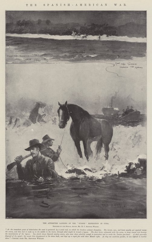 İspanyol-Amerikan Savaşı, Gussie Seferinin Küba'ya Çıkarmaya Girişimi by Henry Charles Seppings Wright