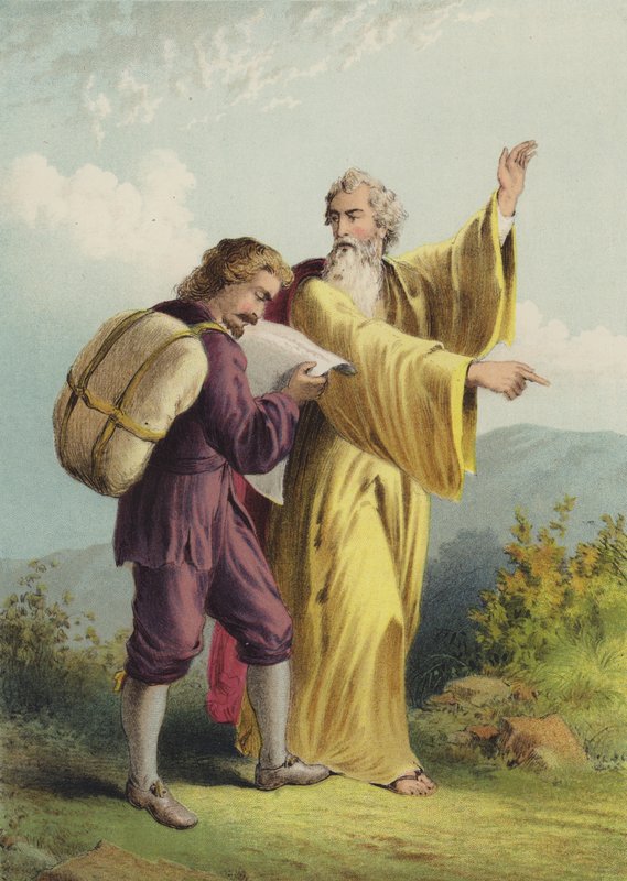 Hristiyan ve Evangelist (chromolitho) by Henry Courtney Selous