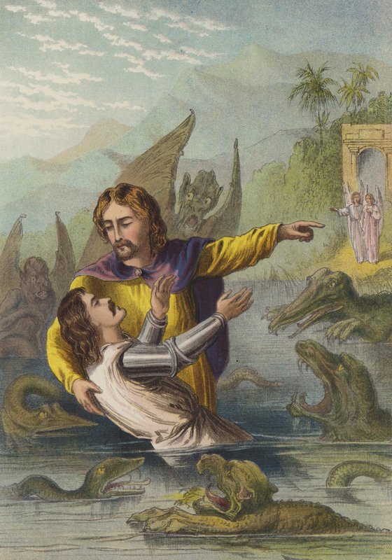 Nehri geçmek (chromolitho) by Henry Courtney Selous