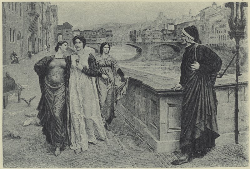 Dante ve Beatrice (fotogravür) by Henry Holiday