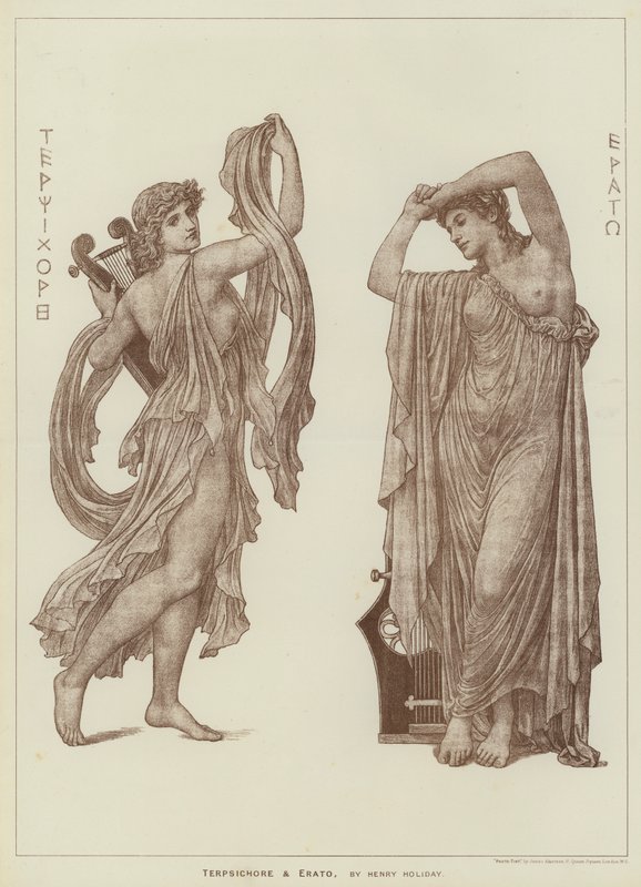 Terpsichore ve Erato, Henry Holiday tarafından (gravür) by Henry Holiday