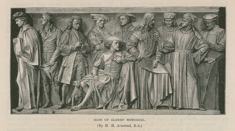 Albert Anıtı'nın dibindeki heykeller by Henry Hugh Armstead