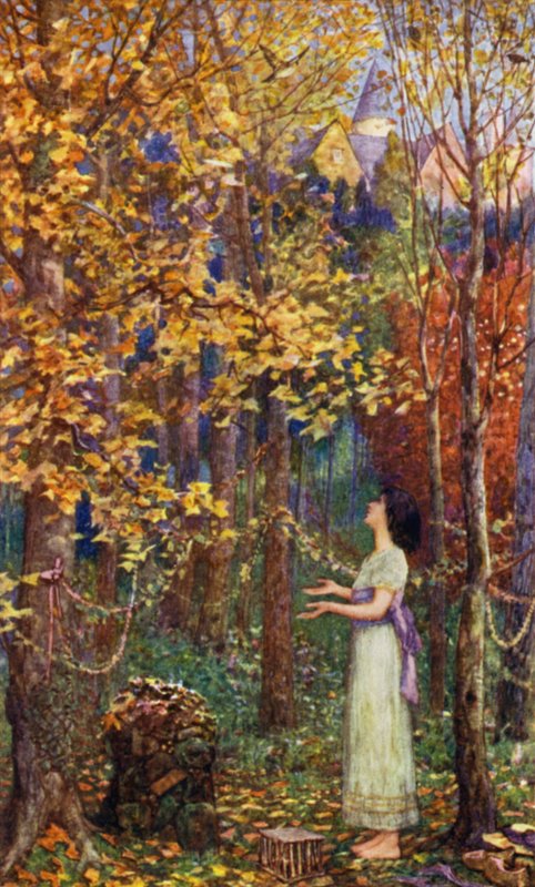 Aurore, Corambe sunağında tutsak kuşları serbest bırakır by Henry Justice Ford