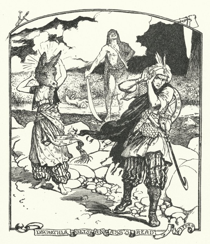 Dschemila Kıçının Başını Alır (gravür) by Henry Justice Ford