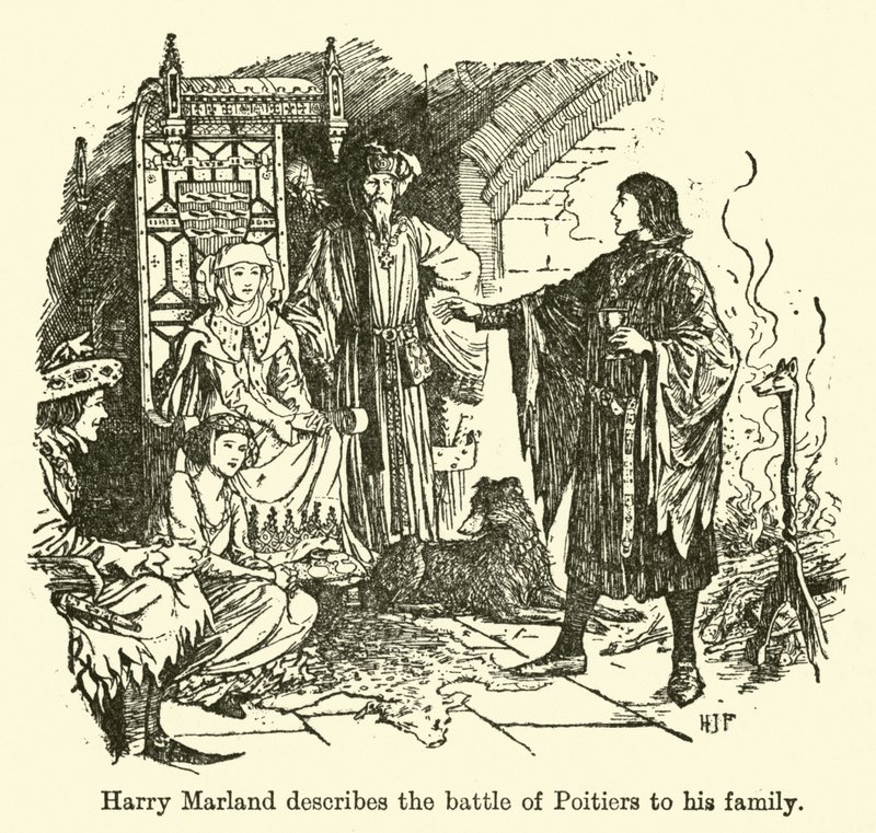 Harry Marland, Poitiers savaşını ailesine anlatıyor by Henry Justice Ford