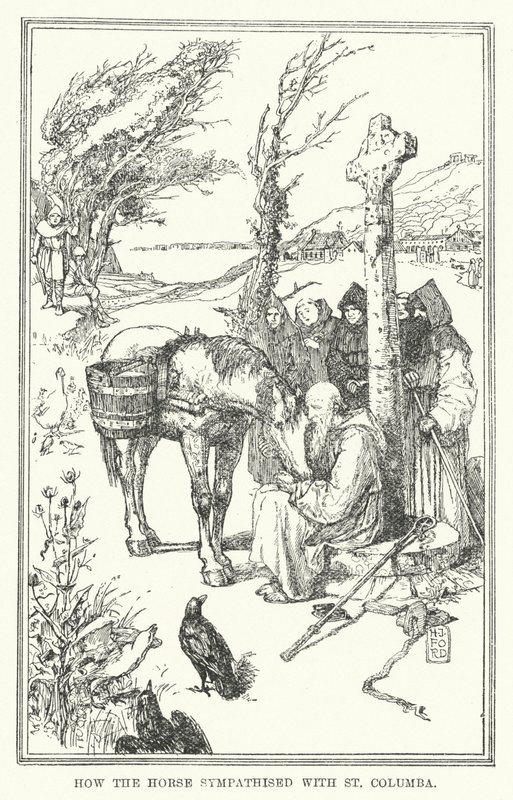 At, St Columba'ya (lito) nasıl sempati duydu? by Henry Justice Ford