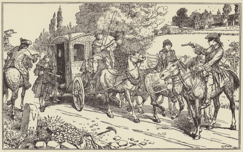 Maclean ve Plunket, Lord Eglintons arabasını durdurdu by Henry Justice Ford