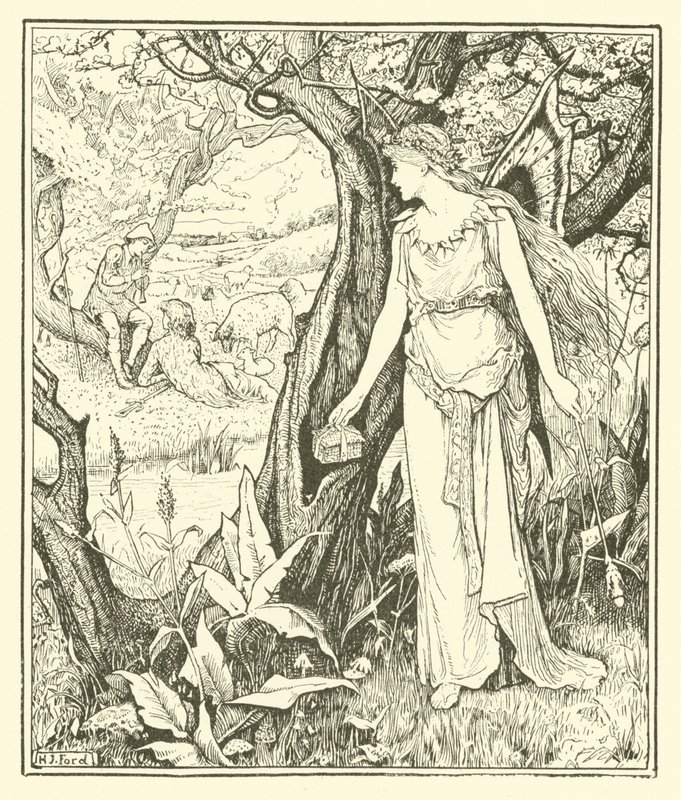 Sylvain ve Jocosa (gravür) by Henry Justice Ford
