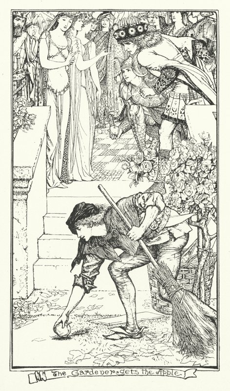 Bahçıvan Elmayı Alır (gravür) by Henry Justice Ford