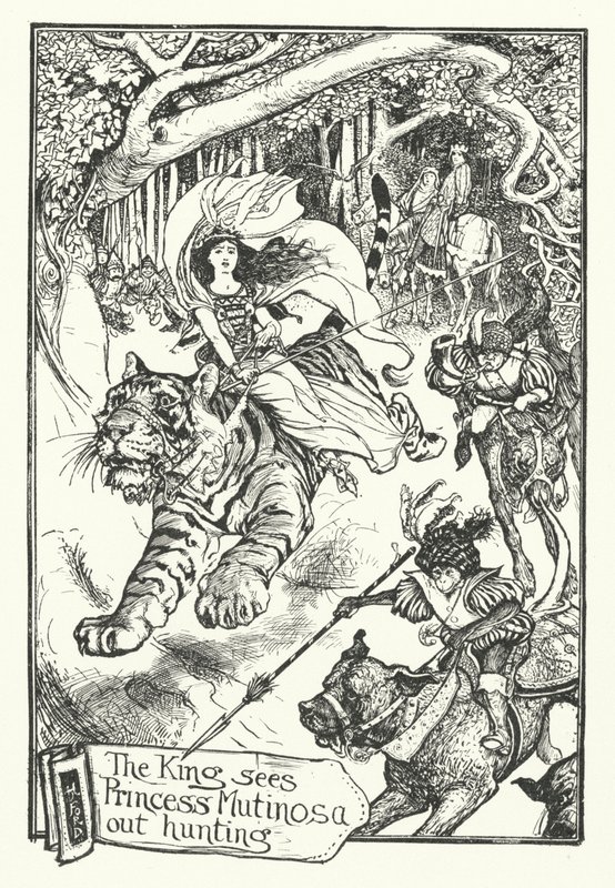 Kral, Prenses Mutinosa'yı Avlanıyorken Görüyor (gravür) by Henry Justice Ford