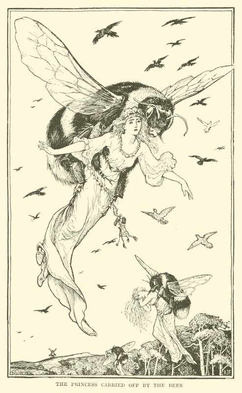 Arıların Taşıdığı Prenses (gravür) by Henry Justice Ford