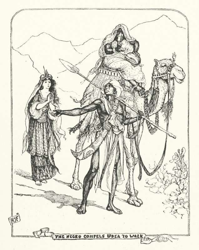 Siyah adam Udea'yı Yürümeye Zorluyor (gravür) by Henry Justice Ford