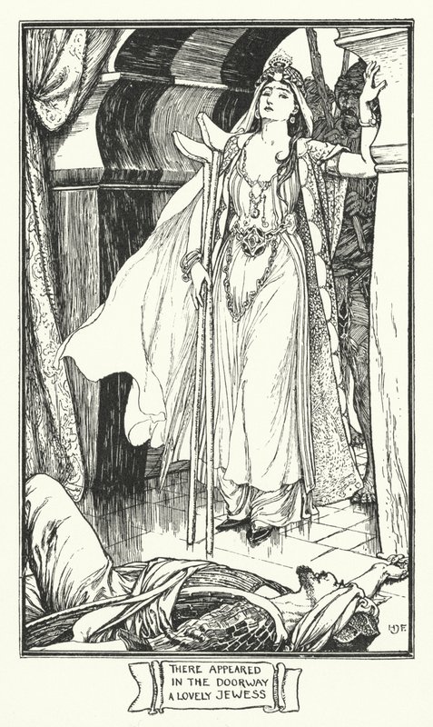 Kapıda Güzel Bir Yahudi Göründü (gravür) by Henry Justice Ford