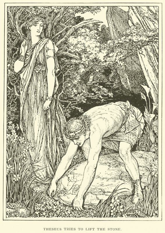 Theseus Taşı Kaldırmaya Çalışır by Henry Justice Ford