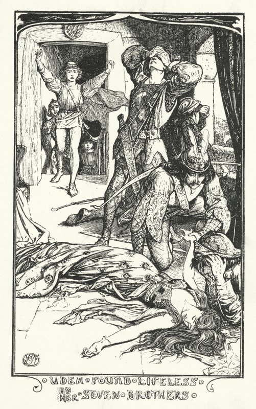 Udea Yedi Kardeşi Tarafından Cansız Bulundu (gravür) by Henry Justice Ford