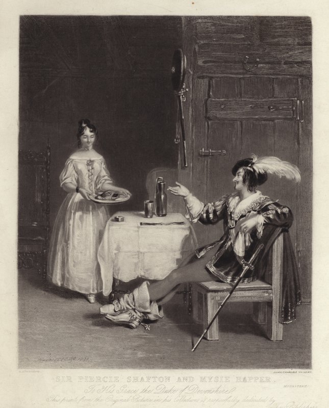 Sir Piercie Shafton ve Mysie Happer by Henry Liverseege