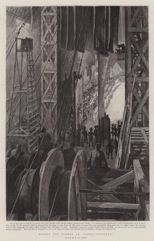 Konstantinopolis'te, Olympia'da perde arkası by Henry Marriott Paget