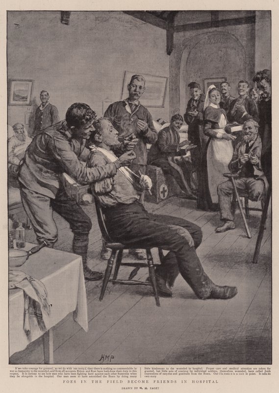 Sahadaki Düşmanlar Hastanede Dost Olur by Henry Marriott Paget