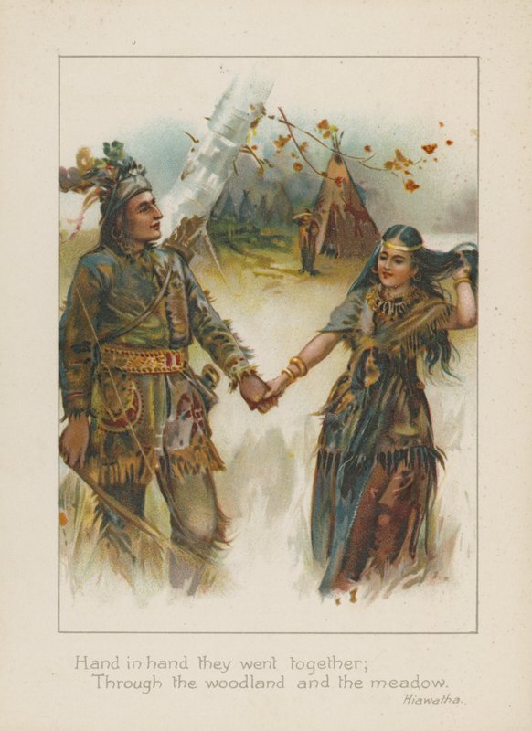 El ele birlikte gittiler, ormanlık alandan ve çayırdan geçtiler (chromolitho) by Henry Marriott Paget