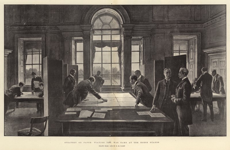 Kağıt Üzerinde Strateji, At Muhafızlarında Savaş Oyunu oynamak by Henry Marriott Paget