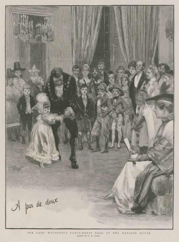 Hanımefendinin Malikanedeki süslü balosu (gravür) by Henry Marriott Paget