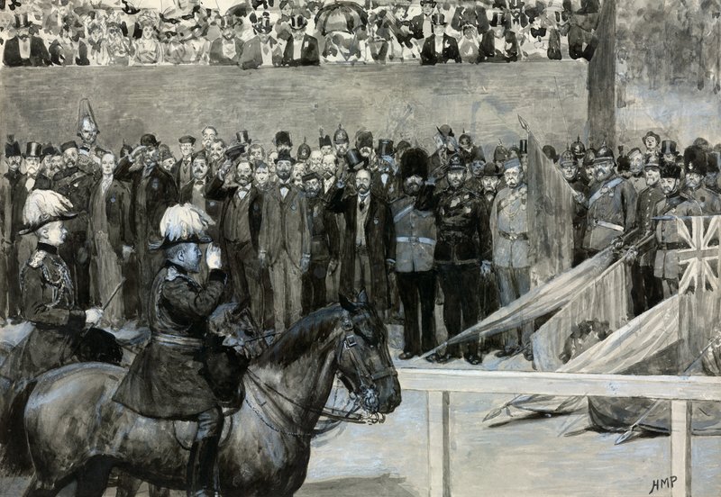Gönüllü İncelemesinde Galler Prensi, At Muhafızları Geçit Töreni by Henry Marriott Paget