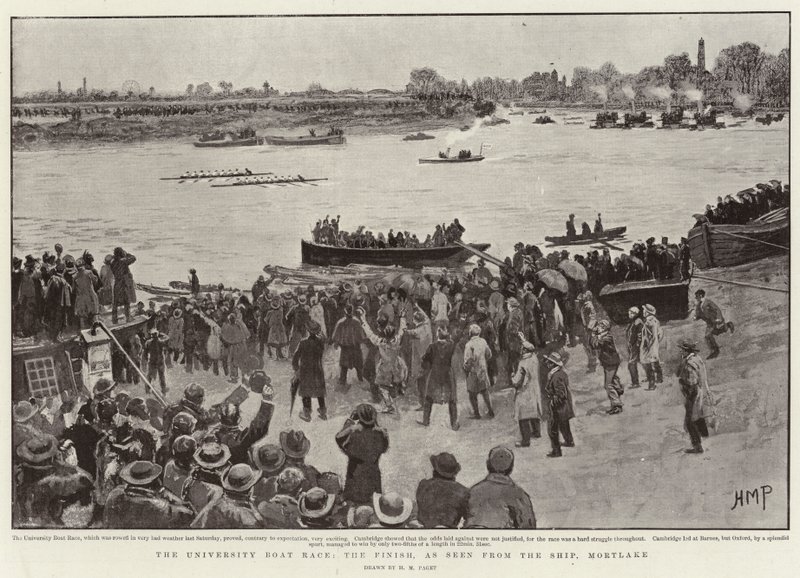 Üniversite Tekne Yarışı, Bitiş, Gemiden Görüldüğü Gibi, Mortlake by Henry Marriott Paget