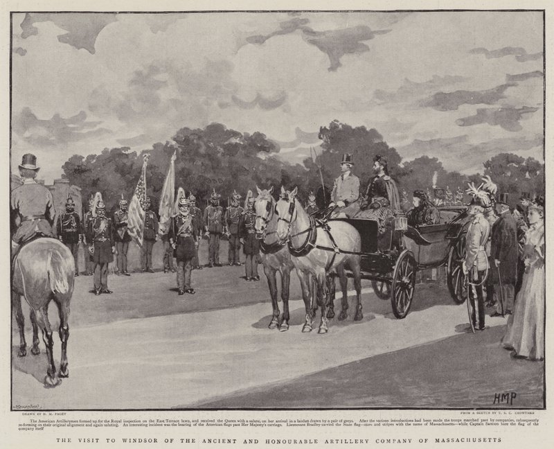 Massachusetts Kadim ve Saygıdeğer Topçu Birliğinin Windsor Ziyareti by Henry Marriott Paget