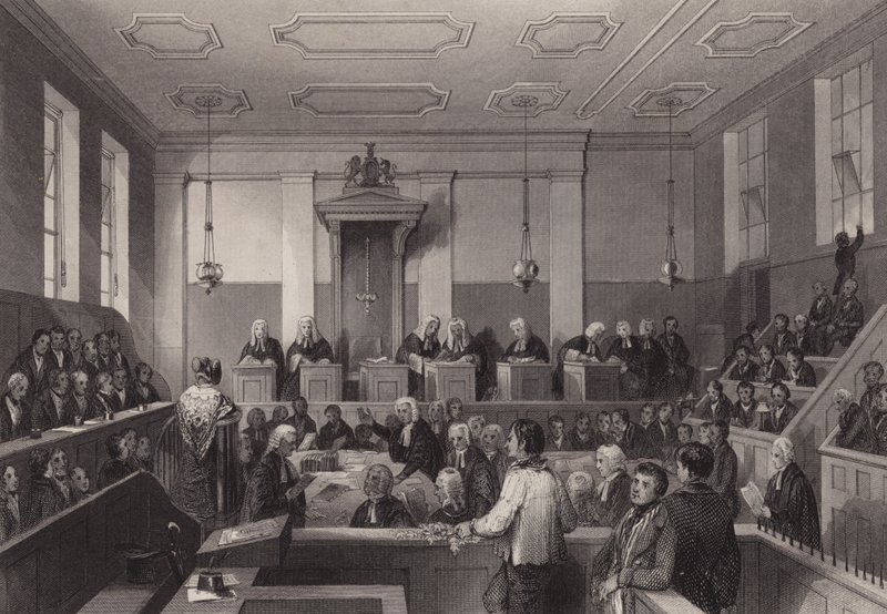 Merkez Ceza Mahkemesi, Old Bailey, Londra (gravür) by Henry Melville
