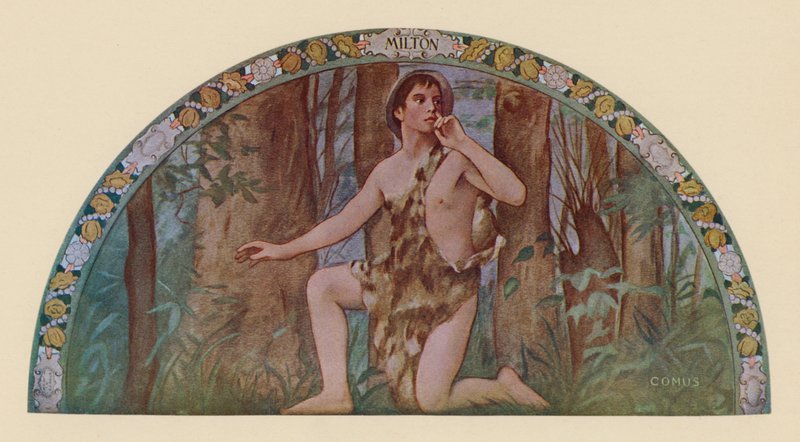 Milton Comus#39;u (renkli litho) by Henry Oliver Walker