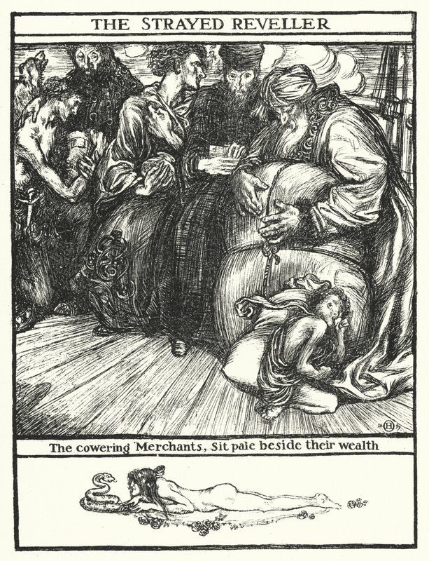 Matthew Arnold şiiri: The Strayed Reveler (gravür) by Henry Ospovat