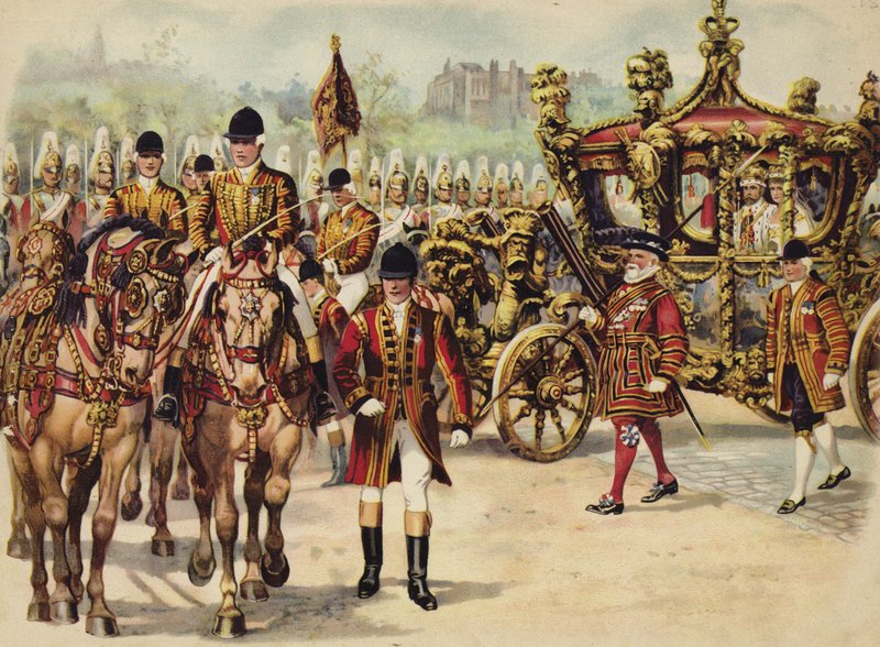 Kral George V'nin taç giyme töreni, 22 Haziran 1911 (chromolitho) by Henry Payne