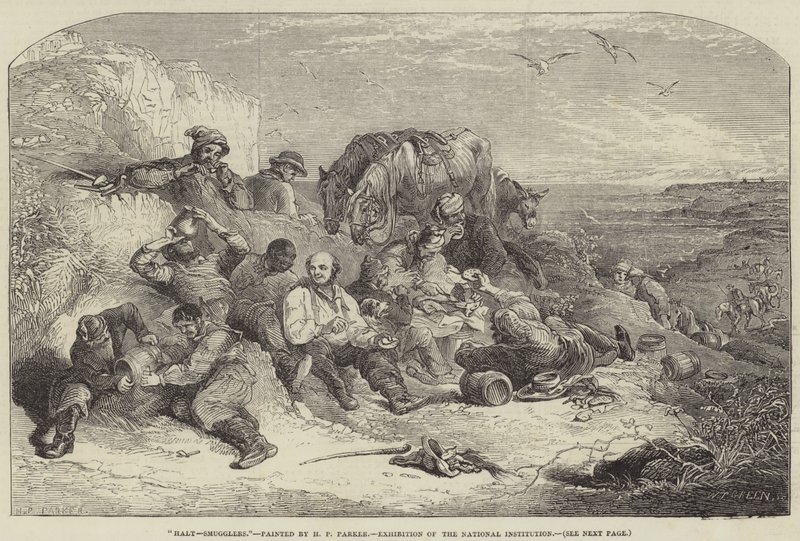 Halt-Kaçakçılar, Ulusal Kurum Sergisi by Henry Perlee Parker