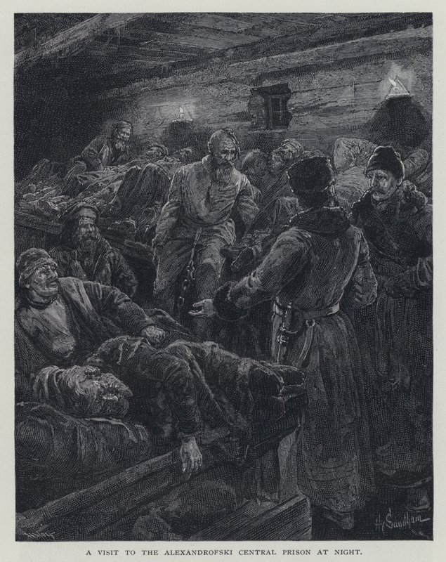 Geceleri Alexandrofski Merkez Hapishanesine bir ziyaret (lito) by Henry Sandham