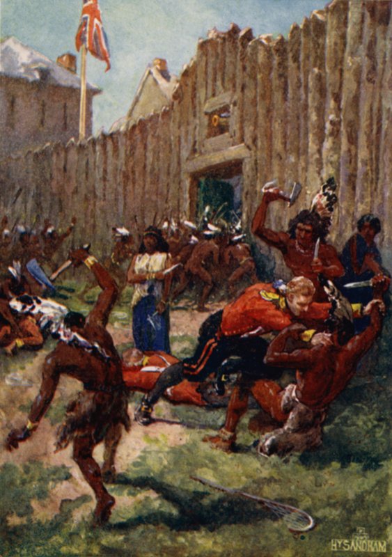 Ojibwe Kızılderilileri, İngilizleri Michilimackinac Kalesi