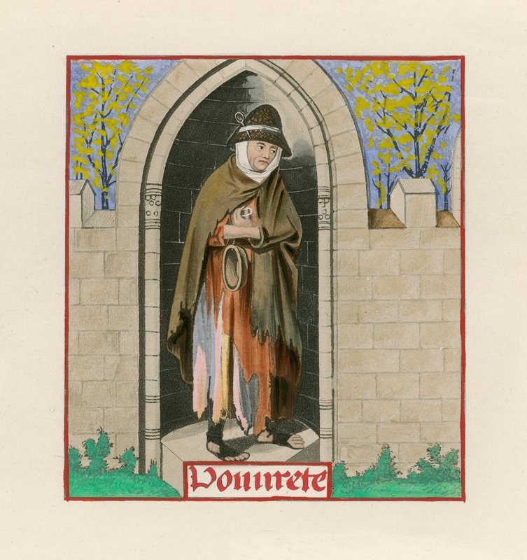 Poverty, from the Romance of the Rose, c 1480, British Museum