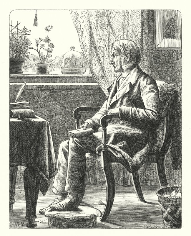 İncil Okuyan Bir Baba (gravür) by Henry Stacey (after) Marks