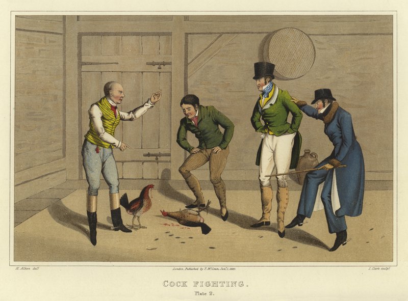 Horoz Dövüşü (chromolitho) by Henry Thomas Alken