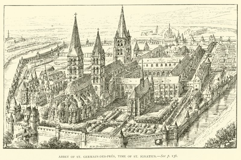 St Germain-des-Pres Manastırı, St Ignatius zamanı (gravür) by Henry William Brewer