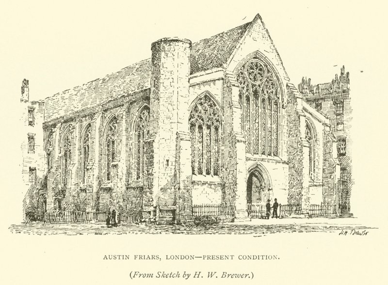 Austin Friars, Londra, mevcut durum (gravür) by Henry William Brewer