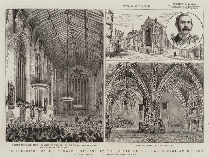 Blackfriars Hall, Norwich, aslen Eski Dominik Kilisesi Korosu by Henry William Brewer